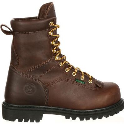 Georgia Men's Lace To Toe 8" Steel Toe WP Work Boot- Chocolate- G8341  - Overlook Boots