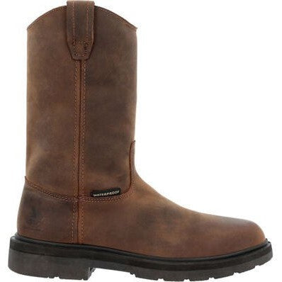 Georgia Men's Suspension 11" WP Wellington Work Boot -Brown- GB00085 8 / Medium / Brown - Overlook Boots