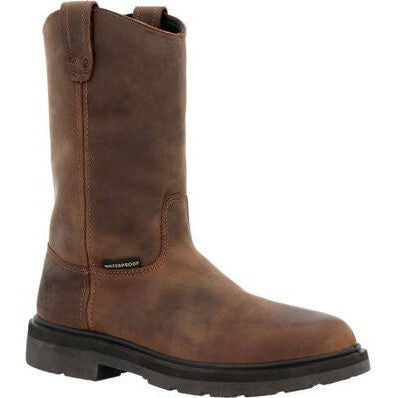 Georgia Men's Suspension 11" WP Wellington Work Boot -Brown- GB00085  - Overlook Boots