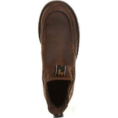 Georgia Men's Athens 5" Moc Toe WP Chelsea Work Boot -Brown- GB00156  - Overlook Boots