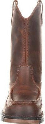 Georgia Men's Athens 11" Soft Toe Pull On Zipper Work Boot- Brown- GB00226  - Overlook Boots