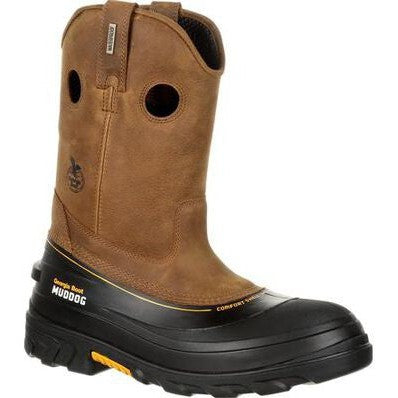 Georgia Men's Muddog 11" CT WP Wellington Work Boot- Gold- GB00243 8 / Medium / Brown - Overlook Boots