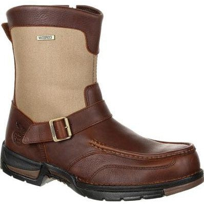 Georgia Men's Athens 8" Soft Toe WP Side Zip Work Boot- Brown- GB00245 8 / Medium / Brown - Overlook Boots