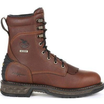 Georgia Men's Carbo Tec LT 8" Soft Toe WP Lacer Work Boot -Brown- GB00309  - Overlook Boots