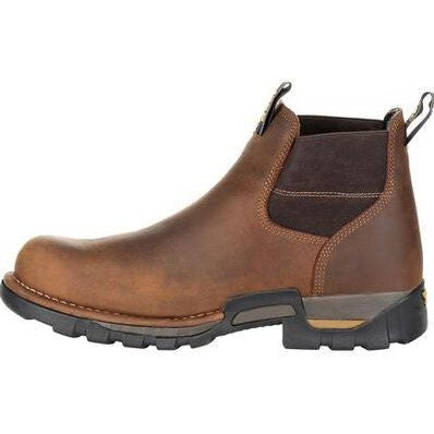 Georgia Men's Eagle One 4" Steel Toe WP Chelsea Work Boot -Brown- GB00337  - Overlook Boots