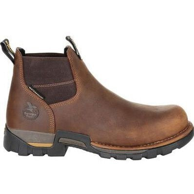 Georgia Men's Eagle One 4" Steel Toe WP Chelsea Work Boot -Brown- GB00337 8 / Medium / Brown - Overlook Boots