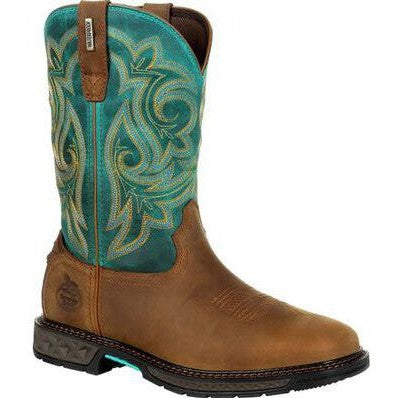 Georgia Women's Carbo Tec LT 10" Steel Toe WP Zip Western Work Boot- GB00386 6 / Medium / Brown - Overlook Boots