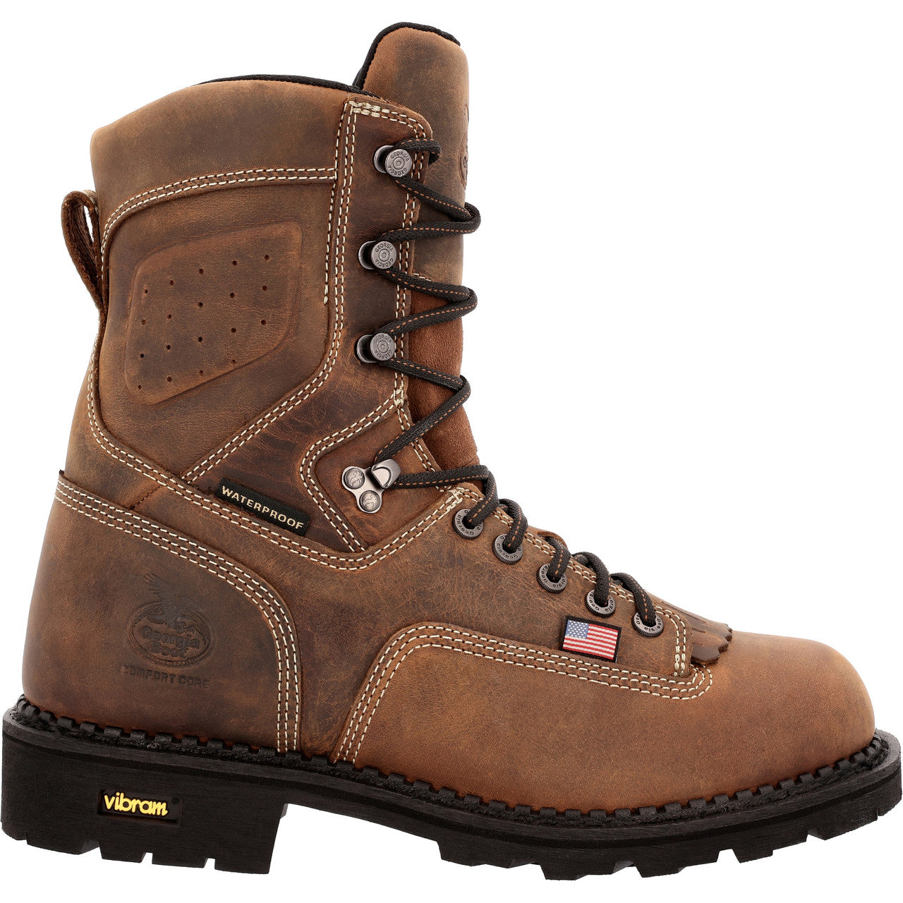 Georgia Men's USA Made Waterproof Logger Work Boot - Brown - GB00538  - Overlook Boots