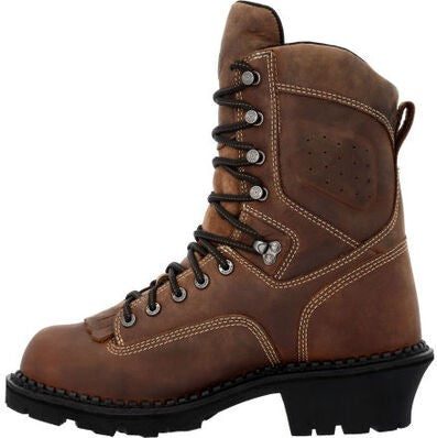 Georgia Men's USA 9" Soft Toe WP Logger Work Boot- Horse- GB00539  - Overlook Boots