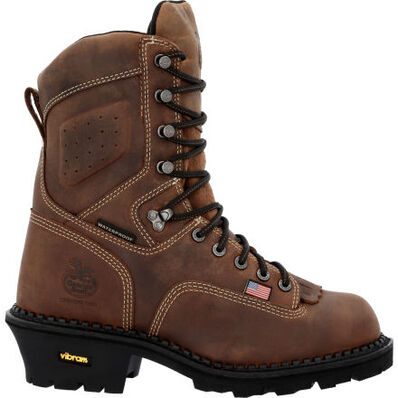 Georgia Men's USA 9" Soft Toe WP Logger Work Boot- Horse- GB00539  - Overlook Boots