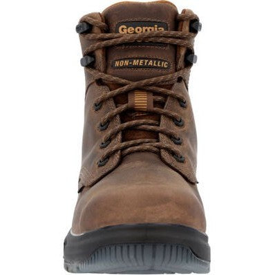 Georgia Men's Flxpoint Ultra 6" Soft Toe WP Work Boot- Black/Brown- GB00551  - Overlook Boots