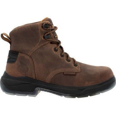 Georgia Men's Flxpoint Ultra 6" Soft Toe WP Work Boot- Black/Brown- GB00551  - Overlook Boots