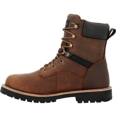 Georgia Men's Core 37 8" Waterproof Slip Resistant Work Boot -Brown- GB00637 - Overlook Boots