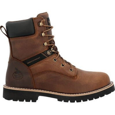 Georgia Men's Core 37 8" Waterproof Slip Resistant Work Boot -Brown- GB00637 7 / Medium / Brown - Overlook Boots