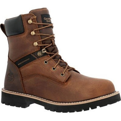 Georgia Men's Core 37 8" Waterproof Slip Resistant Work Boot -Brown- GB00637 - Overlook Boots