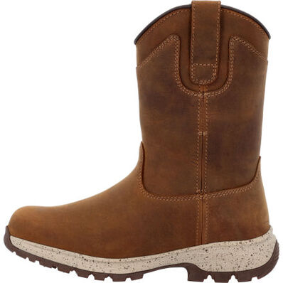 Georgia Women's Eagle Trail 10" Soft Toe WP Pull On Work Boot -Brown- GB00645  - Overlook Boots