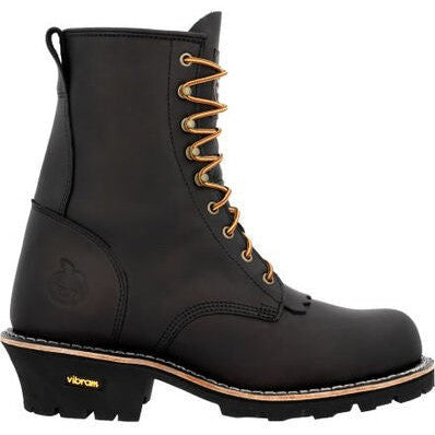 Georgia Men's Forestry 8" Soft Toe Logger Work Boot- Black- GB00648  - Overlook Boots