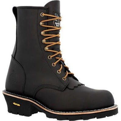 Georgia Men's Forestry 8" Soft Toe Logger Work Boot- Black- GB00648 8 / Medium / Black - Overlook Boots