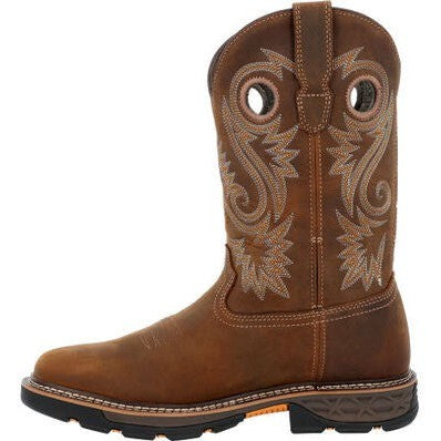 Georgia Men's Carbo Tec FLX 11" Soft Toe WP Pull On Work Boot- Brown- GB00649  - Overlook Boots