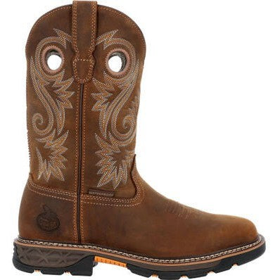 Georgia Men's Carbo Tec FLX 11" Soft Toe WP Pull On Work Boot- Brown- GB00649  - Overlook Boots