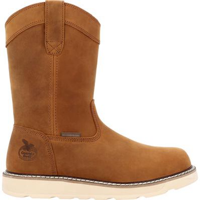 Georgia Men's Core 37 10" Soft Toe WP Pull On Wedge Work Boot- Brown- GB00666  - Overlook Boots