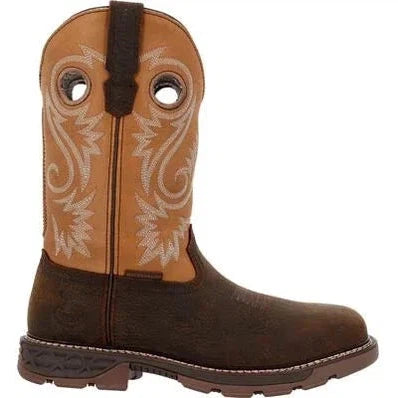 Georgia Men's Carbo Tec FLX 11" Alloy Toe WP Western Work Boot- Brown- GB00672  - Overlook Boots