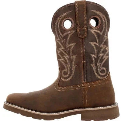 Georgia Men's Core 37 11" Steel Toe WP Western Work Boot- Brown- GB00692 - Overlook Boots