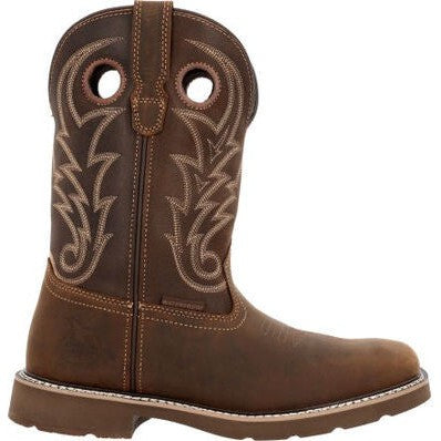 Georgia Men's Core 37 11" Steel Toe WP Western Work Boot- Brown- GB00692 - Overlook Boots