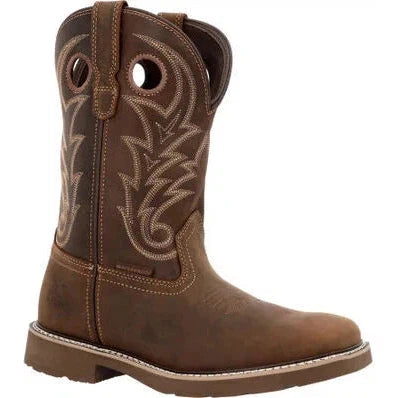 Georgia Men's Core 37 11" Steel Toe WP Western Work Boot- Brown- GB00692 7 / Medium / Brown - Overlook Boots