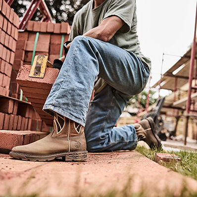 Georgia Men's Carbo Tec Flx 11" Pull On Insulkul Western Work Boot- Brown- GB00702 - Overlook Boots