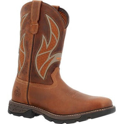 Georgia Men's Carbo Tec Flx 11" Pull On Insulkul Western Work Boot- Brown- GB00702 7 / Medium / Brown - Overlook Boots