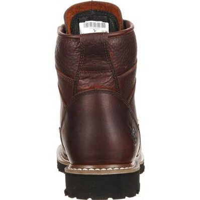 Georgia Men's Logger 6" Soft Toe WP Lace-To-Toe Work Boot- Chocolate- GBOT052  - Overlook Boots