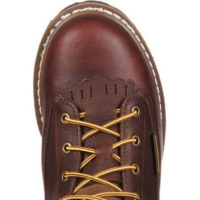 Georgia Men's Logger 6" Soft Toe WP Lace-To-Toe Work Boot- Chocolate- GBOT052  - Overlook Boots