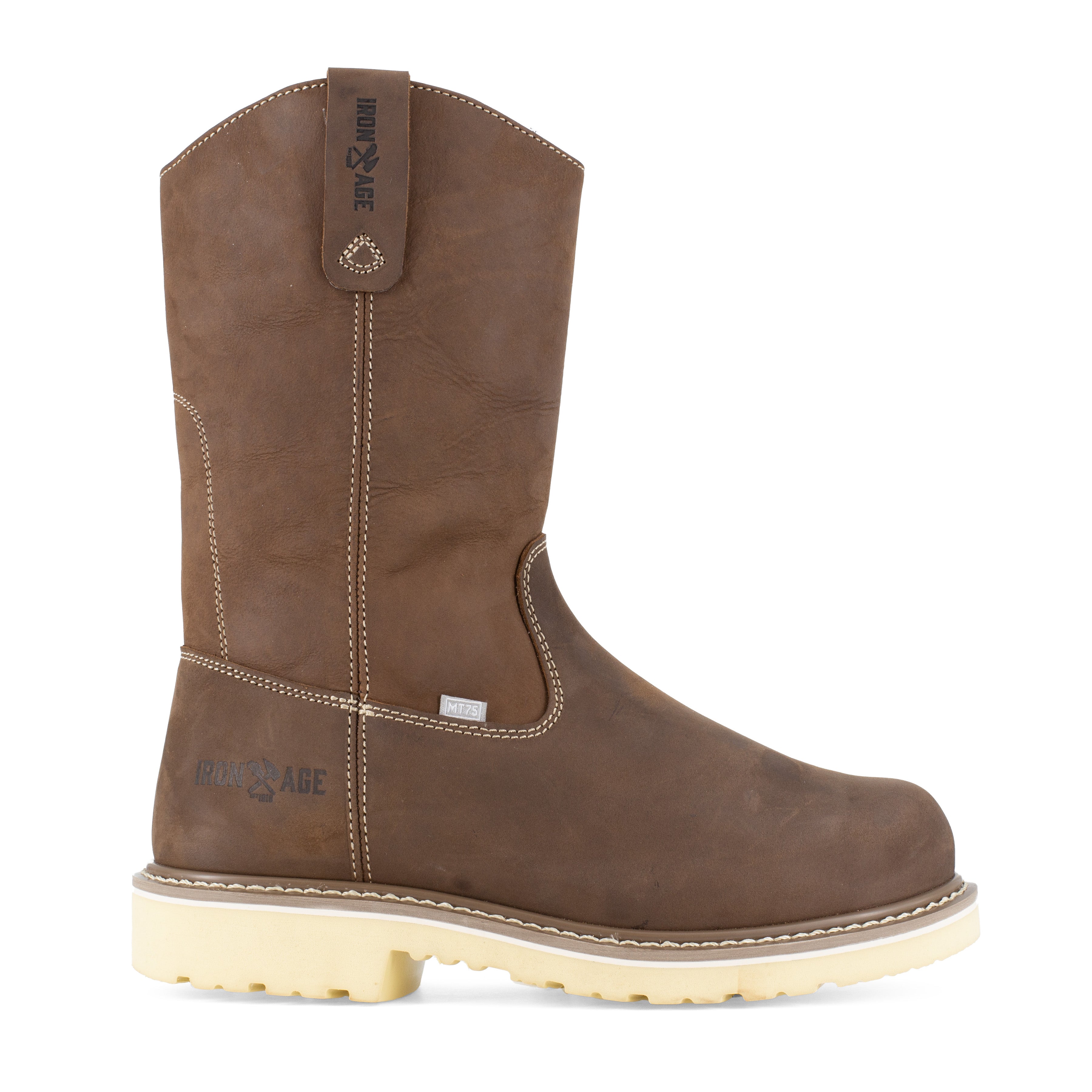 Iron Age Men's Solidifier 11" Comp Toe Cushguard Met Guard Wellington Work Boot - Brown - IA5092 - Overlook Boots