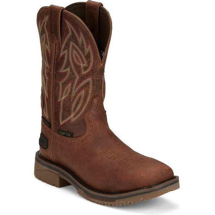 Justin Men's Wolfe 11" Nano Composite Toe Western Work Boot Brown - SE4752 7 / Medium / Brown - Overlook Boots