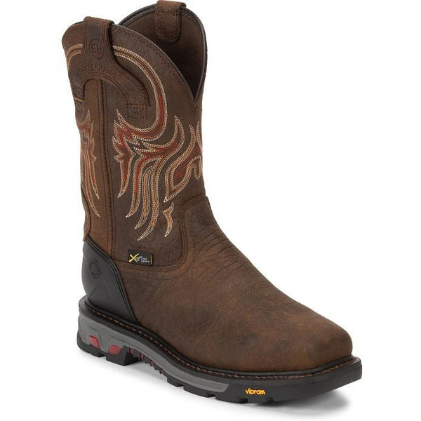 Justin Men s Driscoll 11 Steel Toe Metguard Western Work Boot Brown