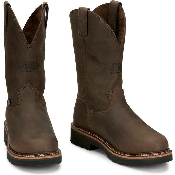 Justin Men's Carbide 11" Western Work Boot -Brown- OW4440  - Overlook Boots