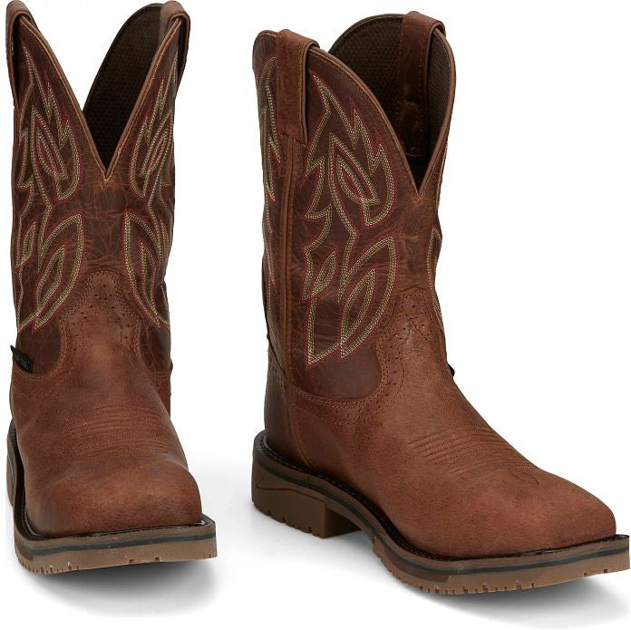 Justin Men's Wolfe 11" Nano Composite Toe Western Work Boot Brown - SE4752 - Overlook Boots