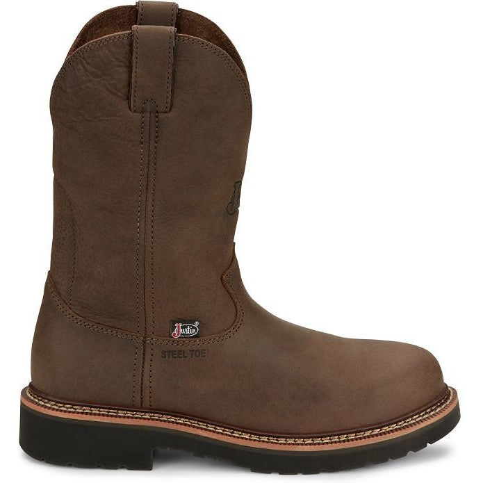 Justin Men's Carbide 11" Steel Toe Western Work Boot -Brown- OW4441  - Overlook Boots