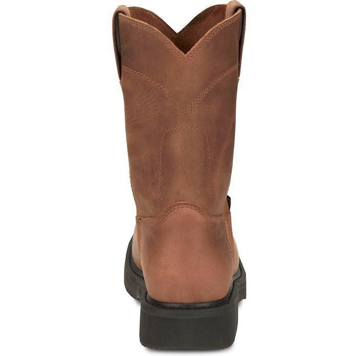 Justin Men's Round Up 10" Round Toe Western Work Boot -Brown- OW4760  - Overlook Boots