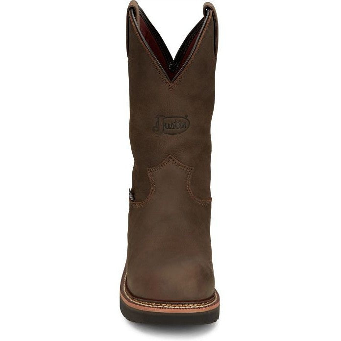 Justin Men's Carbide 11" WP Steel Toe Western Work Boot -Brown- OW4458  - Overlook Boots