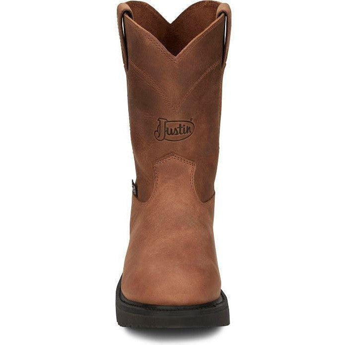 Justin Men's Round Up 10" Round Toe Western Work Boot -Brown- OW4760  - Overlook Boots