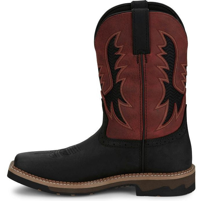 Justin Men's Bolt 11" Comp Toe Western Work Boot -Black- SE4117  - Overlook Boots