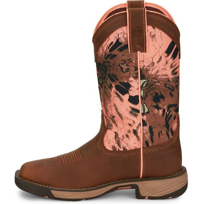 Justin Women's Rush 11" Waterproof Western Work Boot -Brown- SE4356  - Overlook Boots