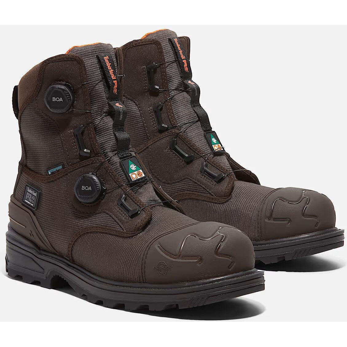 Timberland Pro Men's BOA Magnitude 8" Composite Toe WP Work Boot- Brown- TB0A66MKELE - Overlook Boots