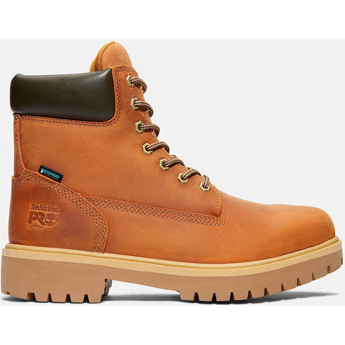 Timberland Pro Men's Direct Attach 6" Soft Toe WP Work Boot- Brown- TB1A262R214 7 / Medium / Brown/Marigold - Overlook Boots