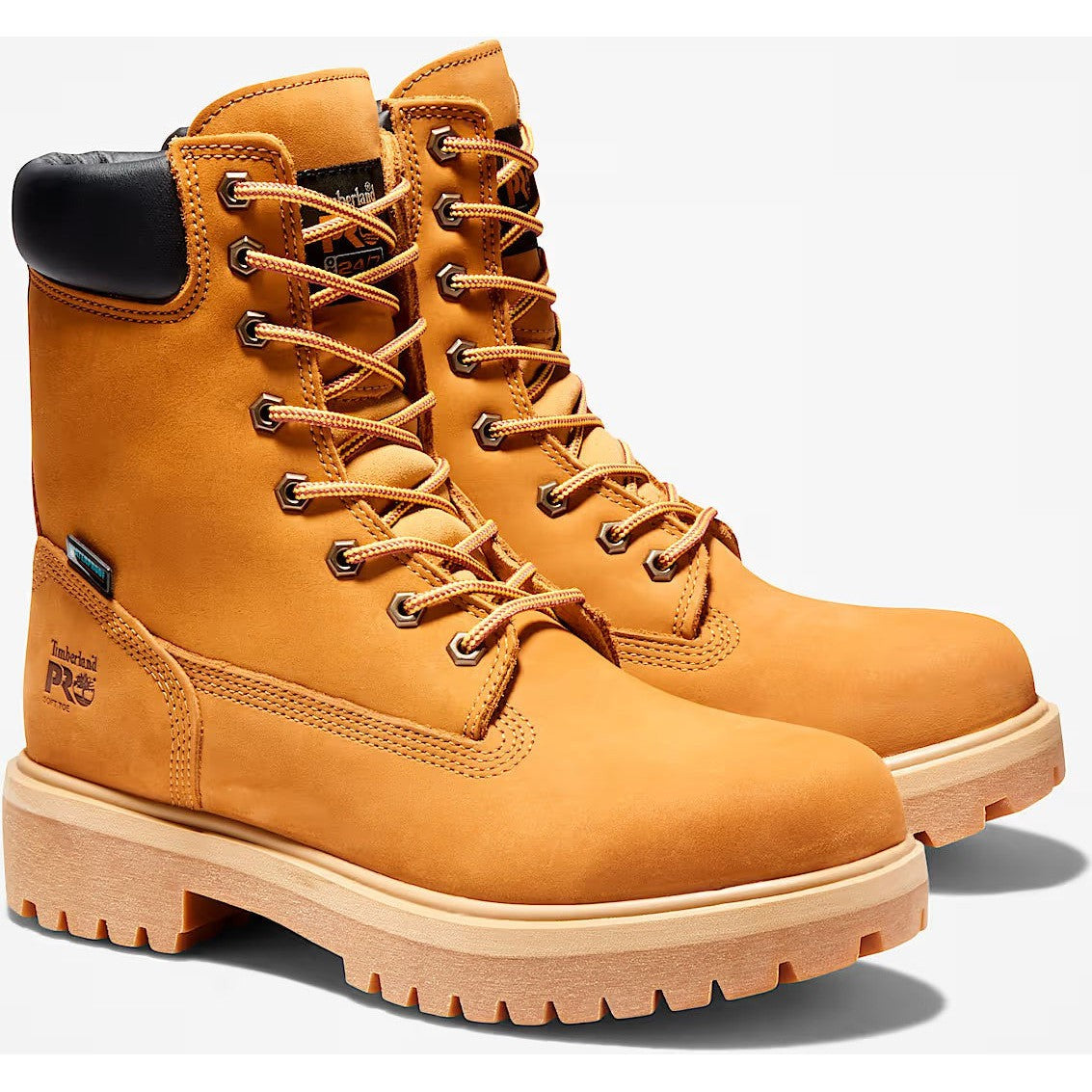 Timberland Pro Men's Direct Attach 8" Soft Toe WP Work Boot- Wheat- TB126011713 - Overlook Boots