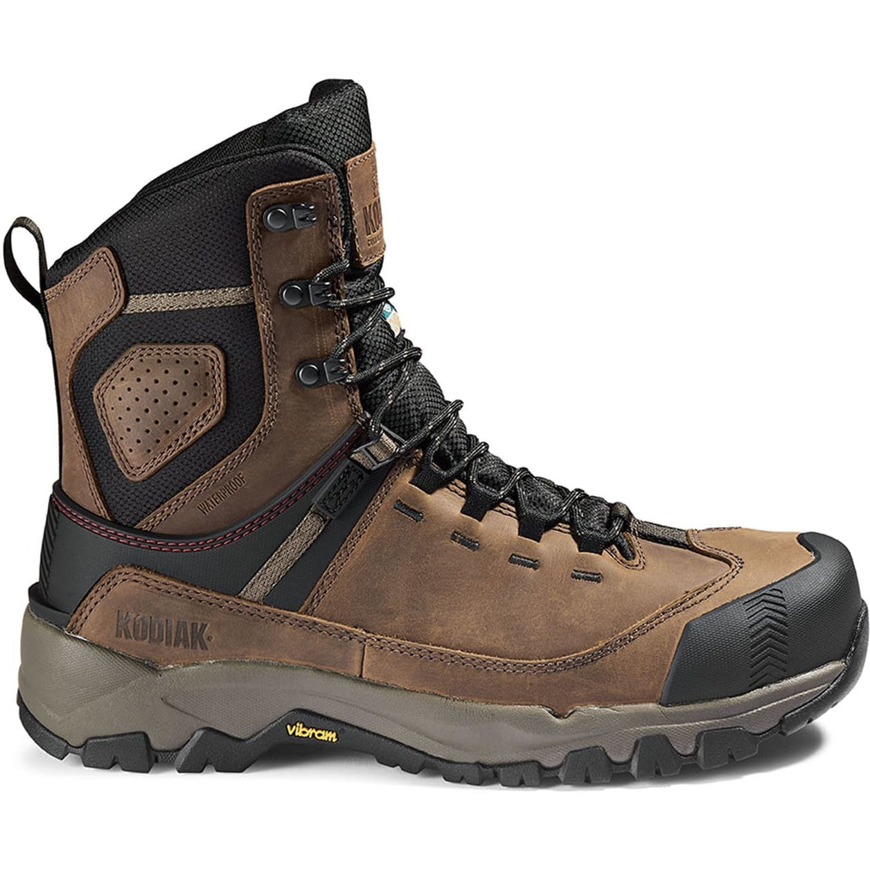 Kodiak Men's Quest Bound 8" Comp Toe WP Safety Work Boot -Brown- 4THHBN  - Overlook Boots