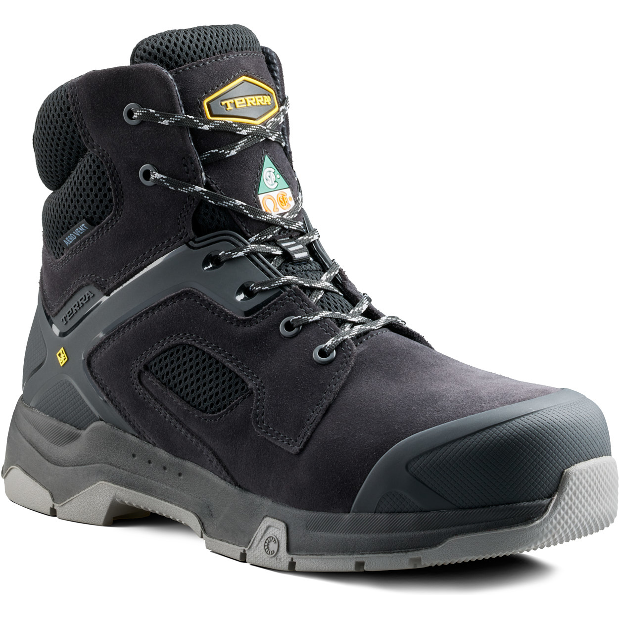 Terra Men's Cobalt 6" Comp Toe Waterproof Safety Work Boot - Black - 1279BK 7 / Wide / Black - Overlook Boots