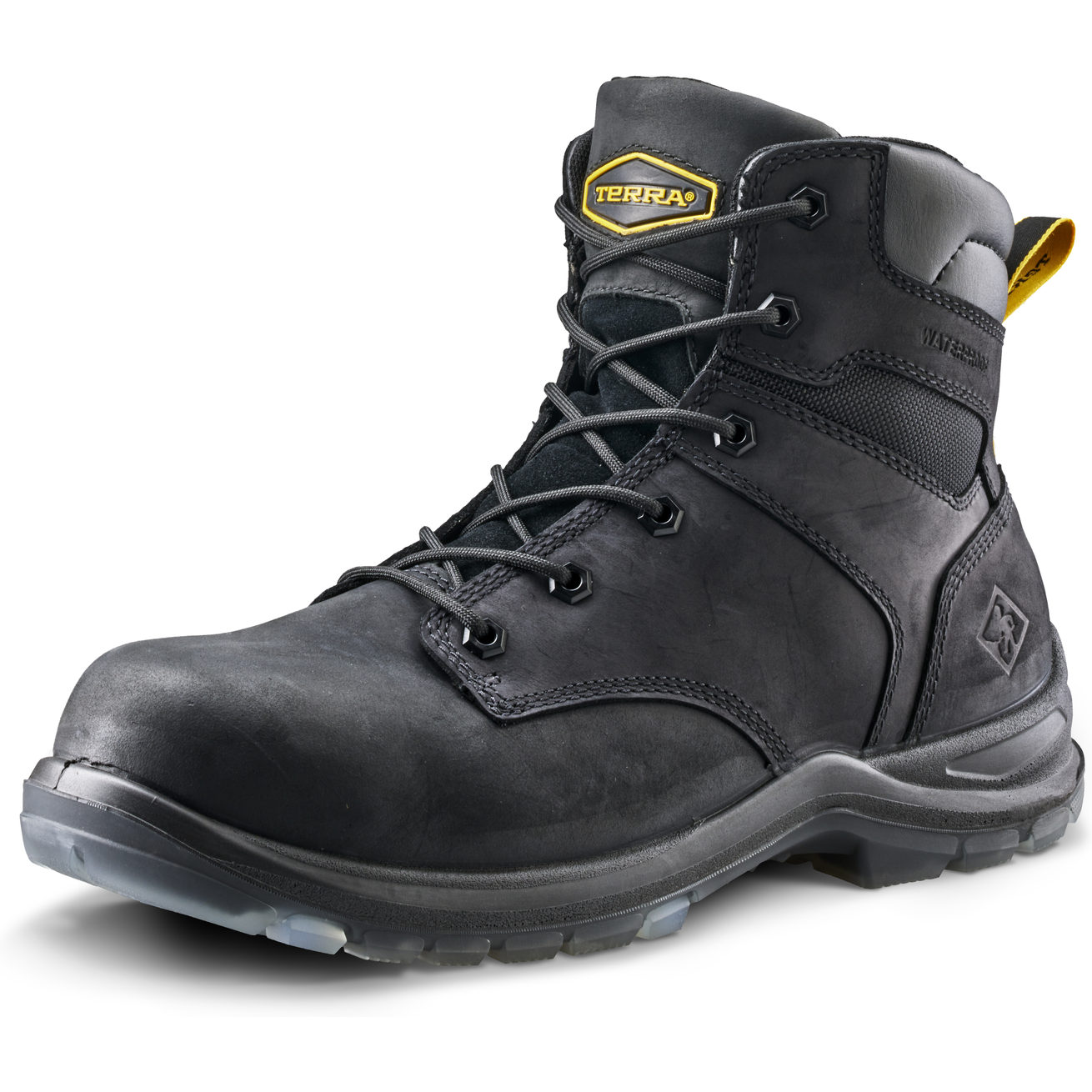 Terra Men's Byrne 6" Comp Toe WP Safety Work Boot- Black- 839BBK - Overlook Boots